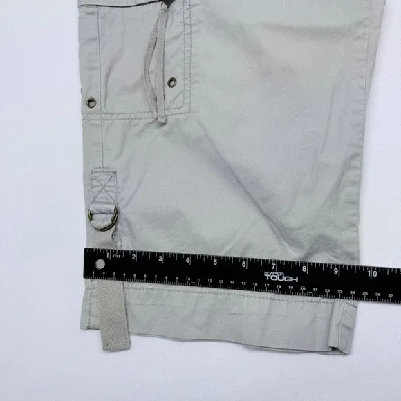 French Cuff Womens Cargo Capri Pants Size 10 Grey Dove Cotton Utility FGL274166 - Picture 8 of 9
